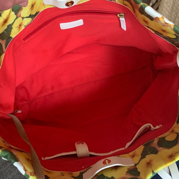 Authentic DOONEY & BOURKE Daisies floral Canvas/leather snap closure tote - Picture 14 of 16